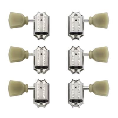 Gibson Deluxe Green Key Tuner Set - Vintage Nickel