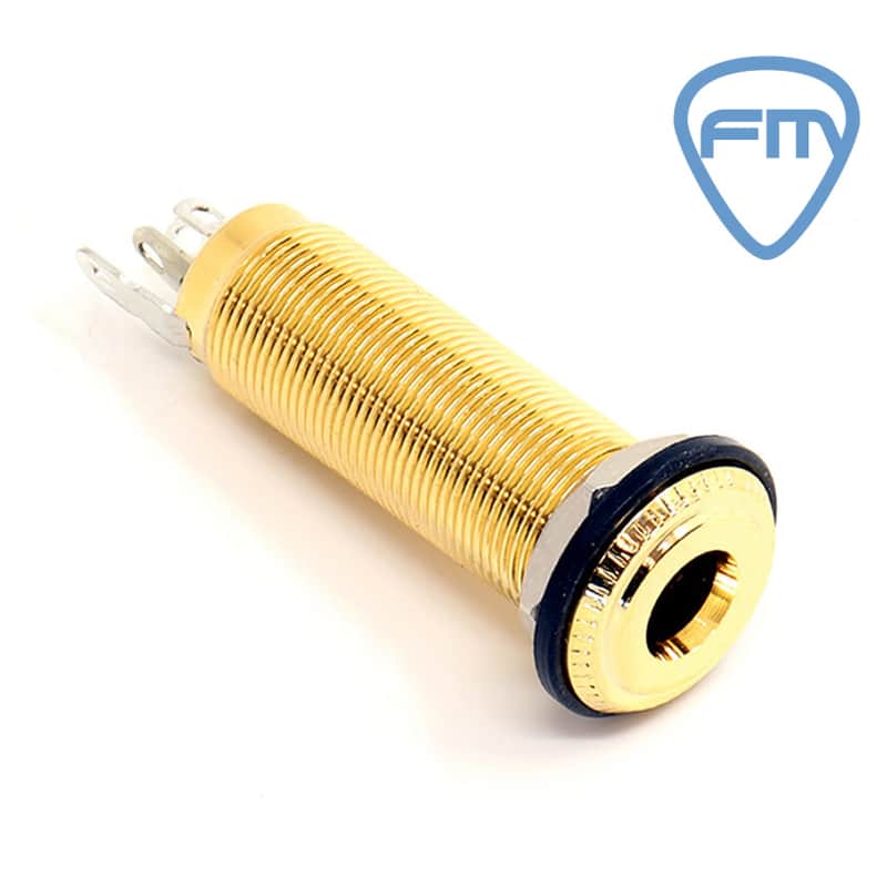 Stereo Tube Jack 47mm Long - 30mm Thread Gold image 1