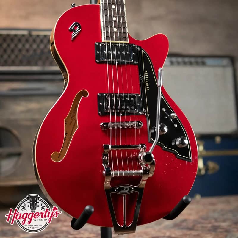 Duesenberg Starplayer TV Semi-Hollow Electric Guitar - Red Sparkle with Hardshell Case - Demo image 1
