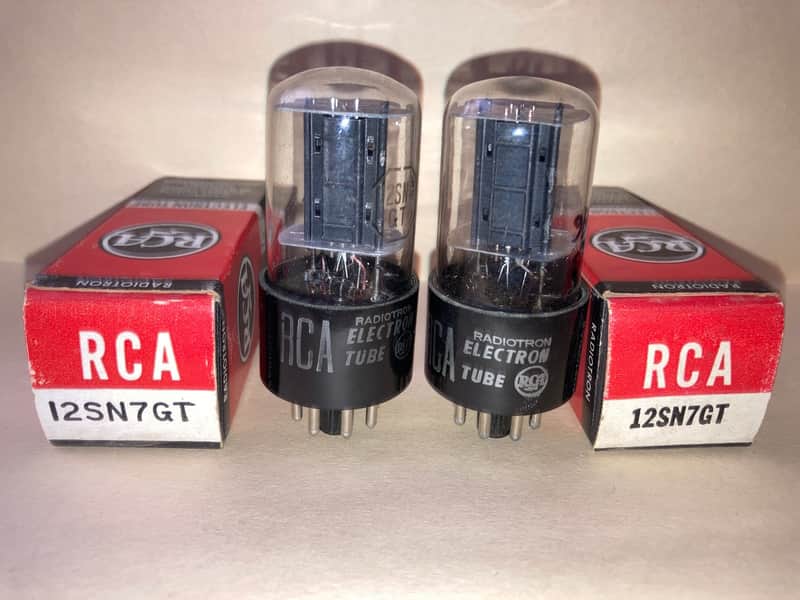 1950's RCA 12SN7GT Tubes, Matched Pair, NOS/NIB, Tested image 1