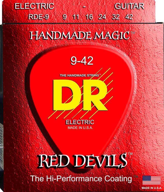 DR RDE-9 Red Devils K3 Coated Electric Guitar Strings - Light (9-42) image 1