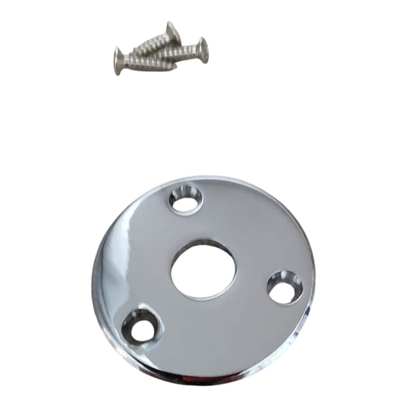Flat 3 Hole V Style Jack Plate Chrome US Spec with Screws image 1
