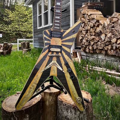 Dean Dimebag Darrell Pantera ML Limited Edition Black Gold Rising Sun Relic Custom Paint #3 image 1