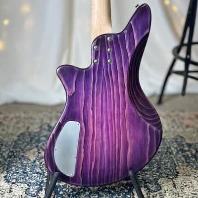 Jacqueline RPJ-32 32-Inch Medium-Scale Bass in Purple Twilight with EMG Geezer Butler PJ Pickup Set and Leo Quan Badass Hardware image 3