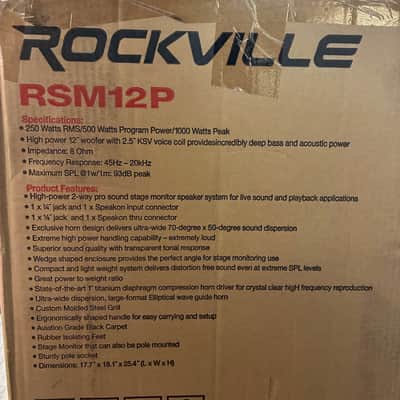 2x Rockville RSM12P – 12" 1000W passive wedge monitor image 2