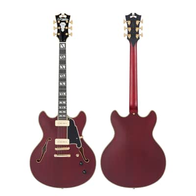 D'Angelico Deluxe DC Satin Trans Wine w/Case image 6
