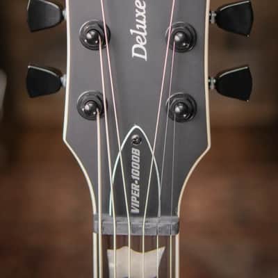 ESP LTD Viper - 1000 Electric Baritone Guitar - Black Satin image 4