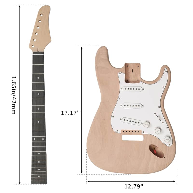 Cxxss 6 String ST Style Electric Guitar Kits with Mahogany Body, Maple Neck image 1