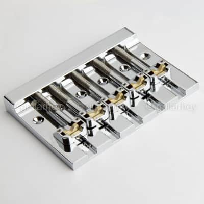NEW Hipshot 5K502C Kickass 5 STRING BRIDGE Retrofits Fender Squier Bass - CHROME image 2