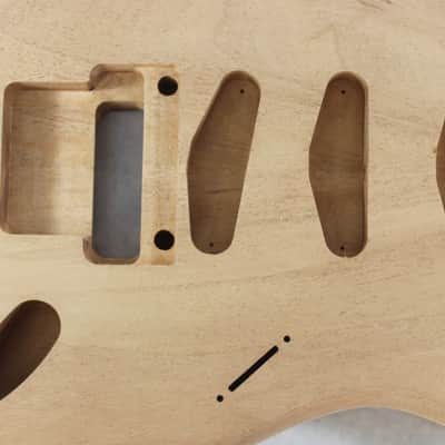 Unfinished Mahogany SSS guitar body - fits Fender Strat Stratocaster neck Floyd Rose J1116 image 2