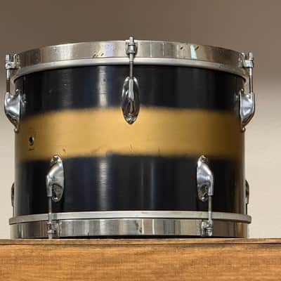 1940's WFL Black & Gold Duco 14x26 16x16 9x13  Drum Kit Zephyr Lug image 19