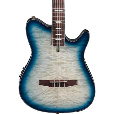 Ibanez FRH20QMNCTL Thinline Nylon String Acoustic-Electric Guitar - Cosmic Blue Starburst Low Gloss image 1
