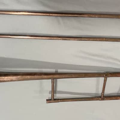 Pan American Small bore jazz trombone Likely 1917 - Silver plate brass, gold washed bell image 3