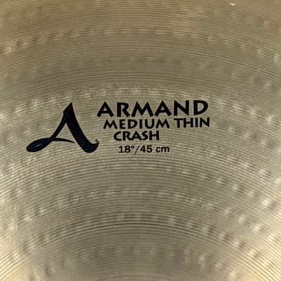 19 YEARS OLD SUPER CLEAN 18” Zildjian ARMAND Medium Thin Crash 1431g image 2