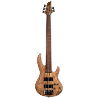 ESP LTD B-205SM Fretless 5-String Bass - Spalted Maple Natural Satin image 2