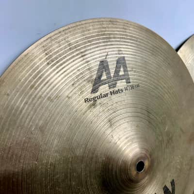 Sabian 14" AA Regular Hi-Hat Cymbals (Pair) 2002 - 2004 - Natural Finish- Top-1064 grams Bottom 1382 grams image 3