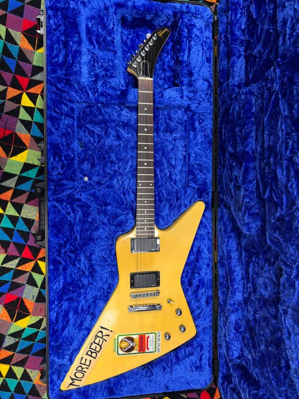Metallica JAMES HETFIELD Gibson Explorer  1985 Alpine White MORE BEER image 1