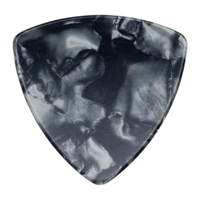 Celluloid Black Pearl Guitar Or Bass Pick - 0.71 mm Medium Gauge - 346 Rounded Triangle Shape - 24 Pack