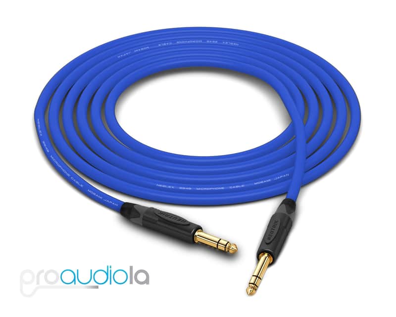 Mogami 2549 Cable | Neutrik Gold 1/4" TRS to 1/4" TRS | Blue 40 Feet | 40 Ft. | 40' imagen 1