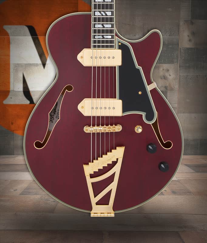 D'Angelico Deluxe Brighton Baritone - Satin Trans Wine (DADBSSSTWGS) image 1