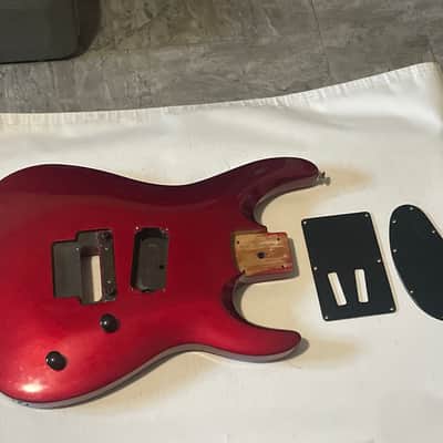 1999 Korean MusicYo Era Kramer Striker FR Metallic Red Single Humbucker Guitar Body Floyd Ready