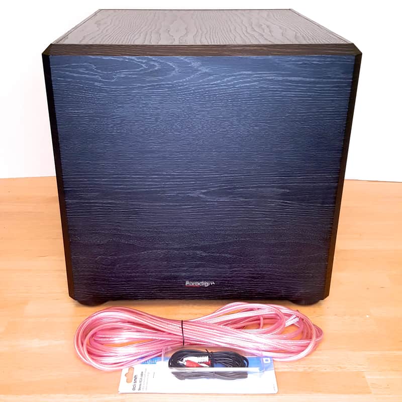 Paradigm PS-1000 V.1 Subwoofer w/ Amp +Speaker Wires +RCA | Reverb