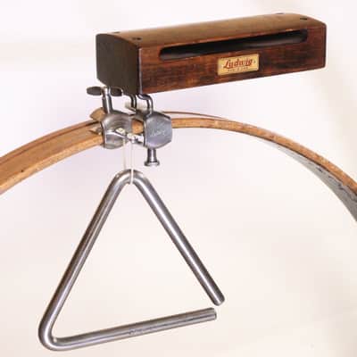 Ludwig Wood Block & 6" Triangle, Both with Logo, Traps Era 1920s-30s / INSPECTED & TESTED image 8