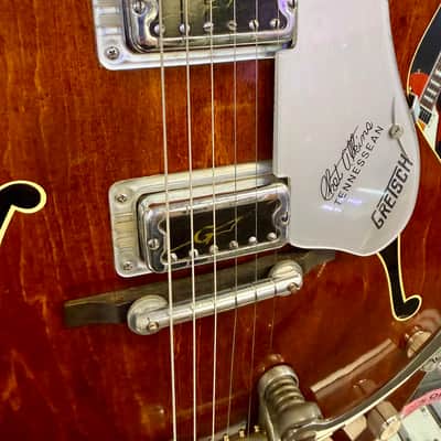 Gretsch 1968 Chet Atkins Tennessean Model 6119 Electric with Bigsby, Translucent Red Walnut Stain with New Hardshell Case - Pre Owned image 5