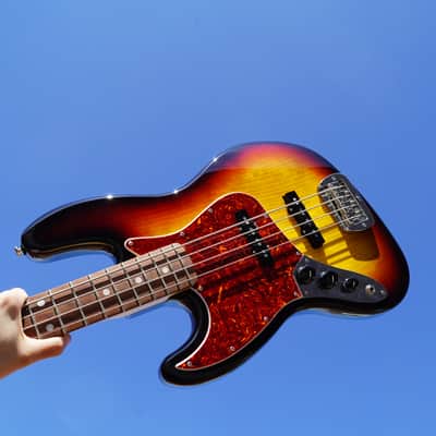 G&L USA Fullerton Deluxe JB - Sunburst/Pine Body Left-Handed 4-String Electric Bass Guitar w/ Gig Bag image 1