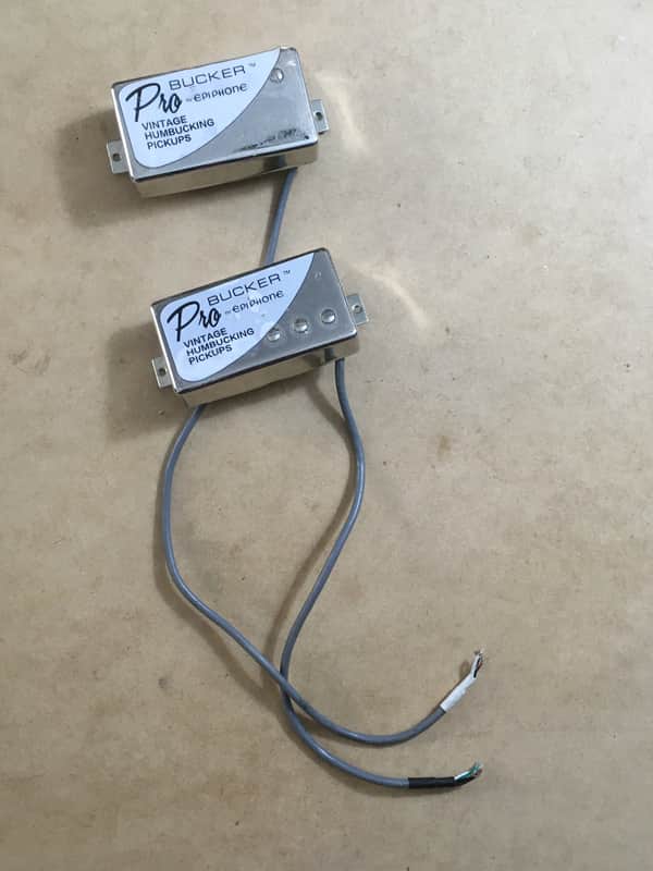 2 Vintage Pro-Bucker Epiphone USA Gibson Les Paul Humbucker Pickups Neck Bridge! image 1