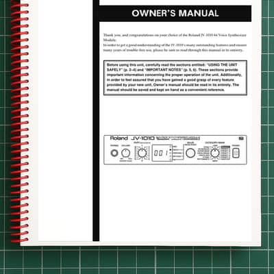 Roland JV-1010 — Owners Manual User Guide Instructions — 93 Pages — USA Made