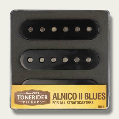 Tonerider Alnico II Blues SSS Stratocaster Pickups Set - black image 2