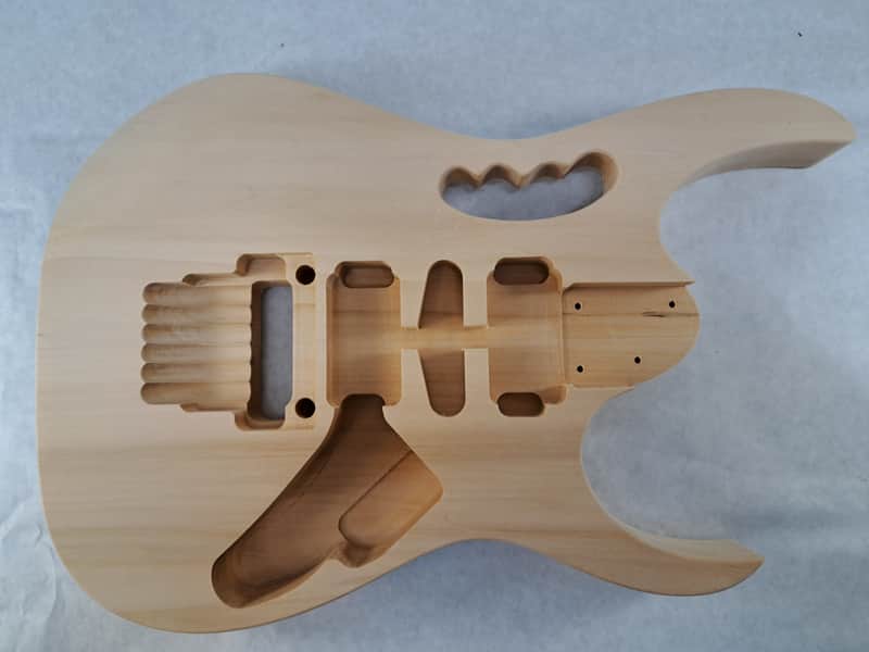 Unfinished 6 string Basswood JEM style guitar body, front route, HSH, AANJ -  B1 image 1