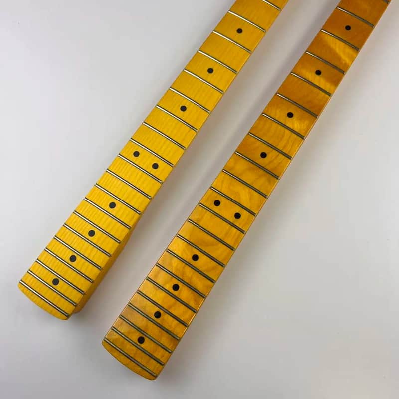 Yellow Custom Guitar Strat Style Maple Neck, 22 Frets Fingerboard image 1