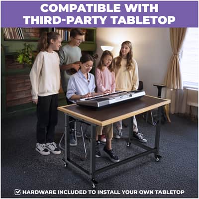Liquid Stands Piano Keyboard Stand - Rolling Home Recording Studio Workstation DJ Keyboard Table image 6
