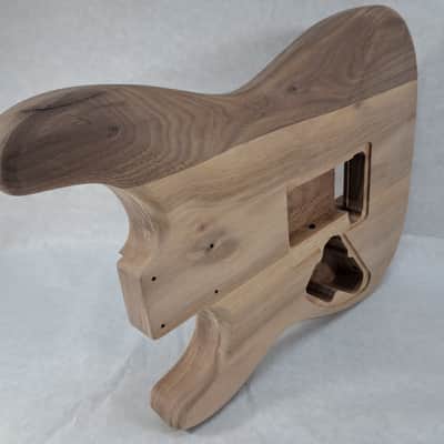 Unfinished Walnut SSS guitar body - for Fender Strat Stratocaster neck Floyd Rose J1991 image 9