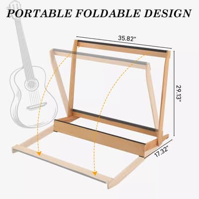 Hardwood Folding Guitar Case Stand | Multi-Guitar Rack for Acoustic, Electric, and Bass Hard Cases – Space-Saving for Home and Studio image 2