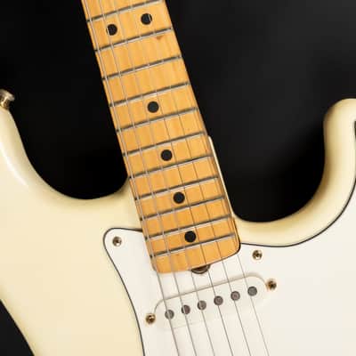 1980 Fender The STRAT with Maple Fretboard - Olympic White | USA Fullerton Vintage Stratocaster Dan Smith Era 22-Karat Gold Hardware Matching Headstock | OHSC image 21