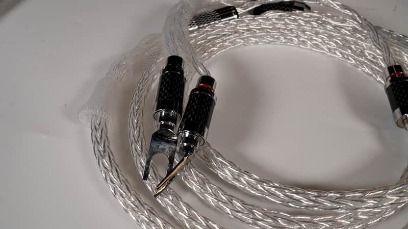No Brand HiFi Speaker Cables Pair 2018 - white/chrome image 1