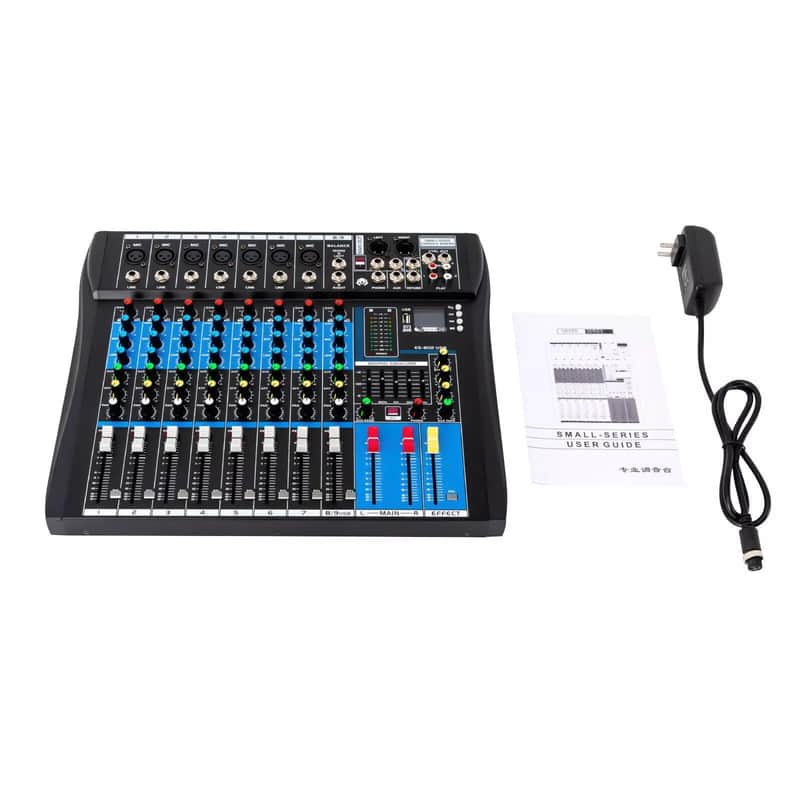 8-Channel Professional Corded Electric Powered Mixer | Studio-Grade Mixing Console for Musicians & Live Performers image 1