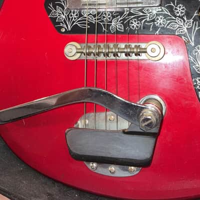 1960s Teisco Del Rey ET-200 Vintage Electric Guitar – Red Metallic – Original w/ hard case image 5