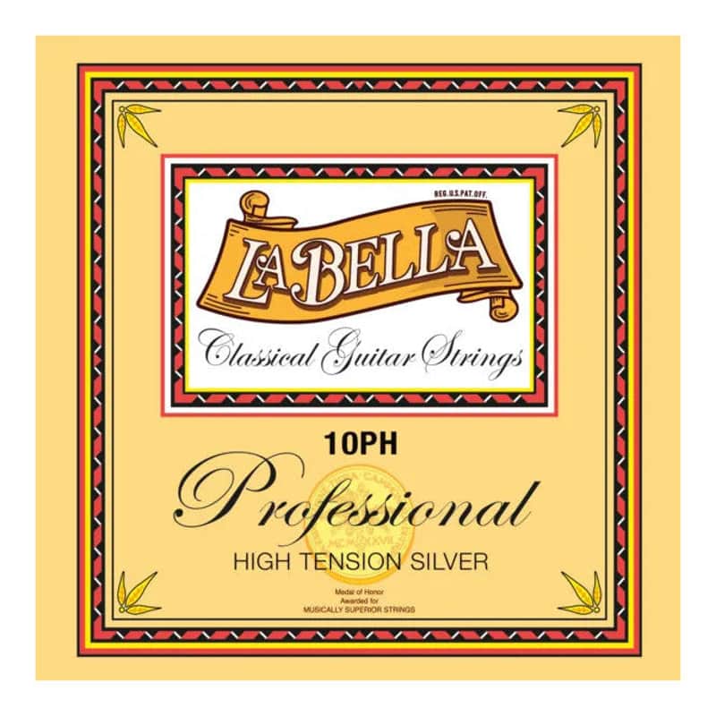 La Bella 10PH Professional Silver Nylon Guitar Strings - High Tension image 1