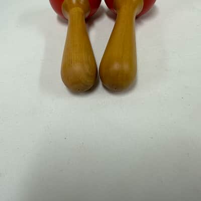 6" Mini Maracas, Wooden, 6" x 2", Mid-East MARR, Painted Red - NEW image 9