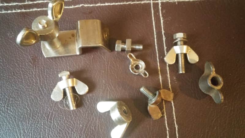 VINTAGE Ludwig WFL Leedy Slingerland NICKEL PARTS LOT Mouse Ear Wing Bolts MOUNT 40s 50s image 1