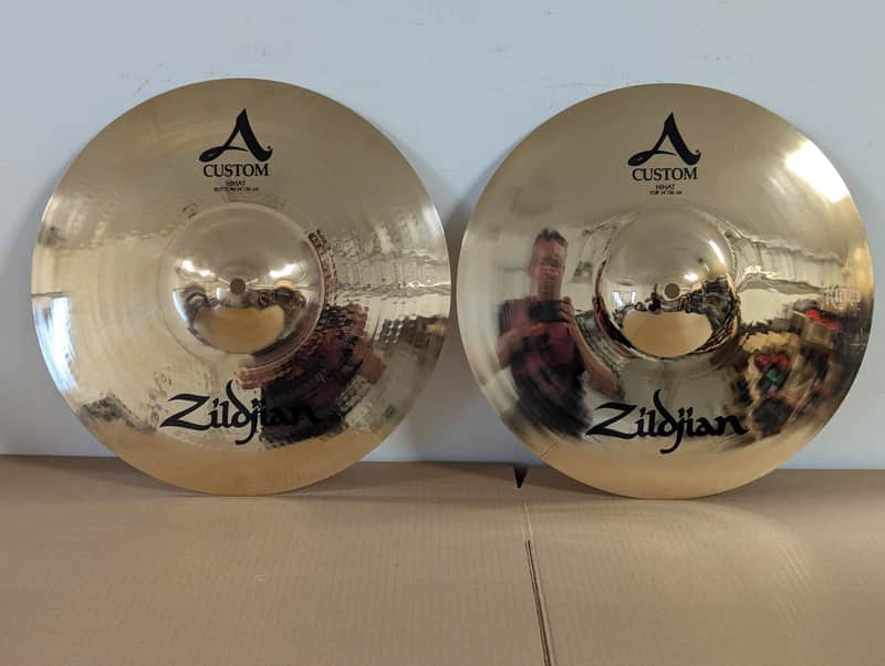 Zildjian 14" A Custom Hi-Hat Cymbals (Pair) 1991 - Present - Brilliant image 1