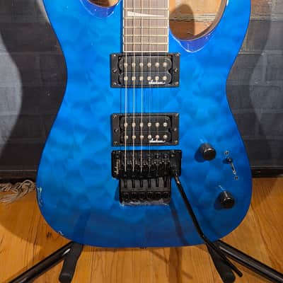 Jackson JS Series JS32Q DKA Dinky Archtop Amaranth Fretboard Transparent Blue image 5