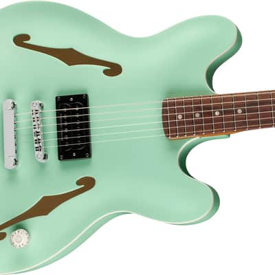 Mint Fender Tom DeLonge Starcaster Satin Surf Green Rosewood Fingerboard image 2