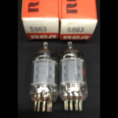 MATCHED PAIR NOS RCA 5963 (12AU7) Dual Triode VINTAGE Audio VACUUM TUBES 10.9858 image 2