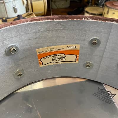 1970's Gretsch '4157' Snare Drum 5.5”x14" in Walnut image 8