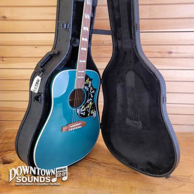 Gibson Hummingbird Standard Acoustic/Electric Guitar with Gibson Hard Case - Translucent Teal image 8